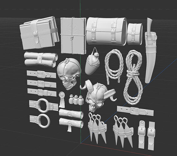 fantasy expedition gear set Free 3D model