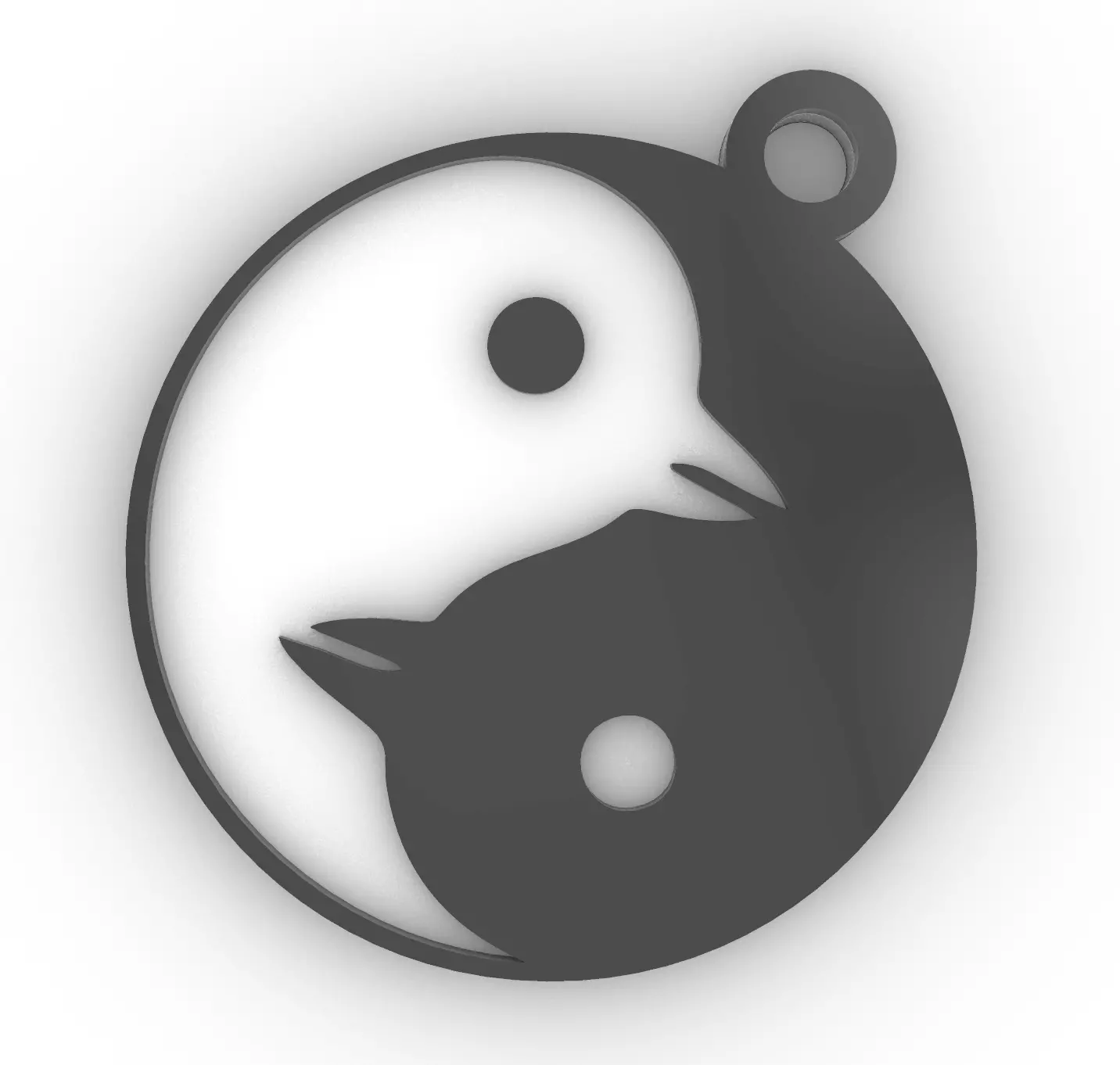 PINGUINI TATTICI NUCLEARI ciondolo portachiavi PENDANT KEYCHAIN 3D print model_0