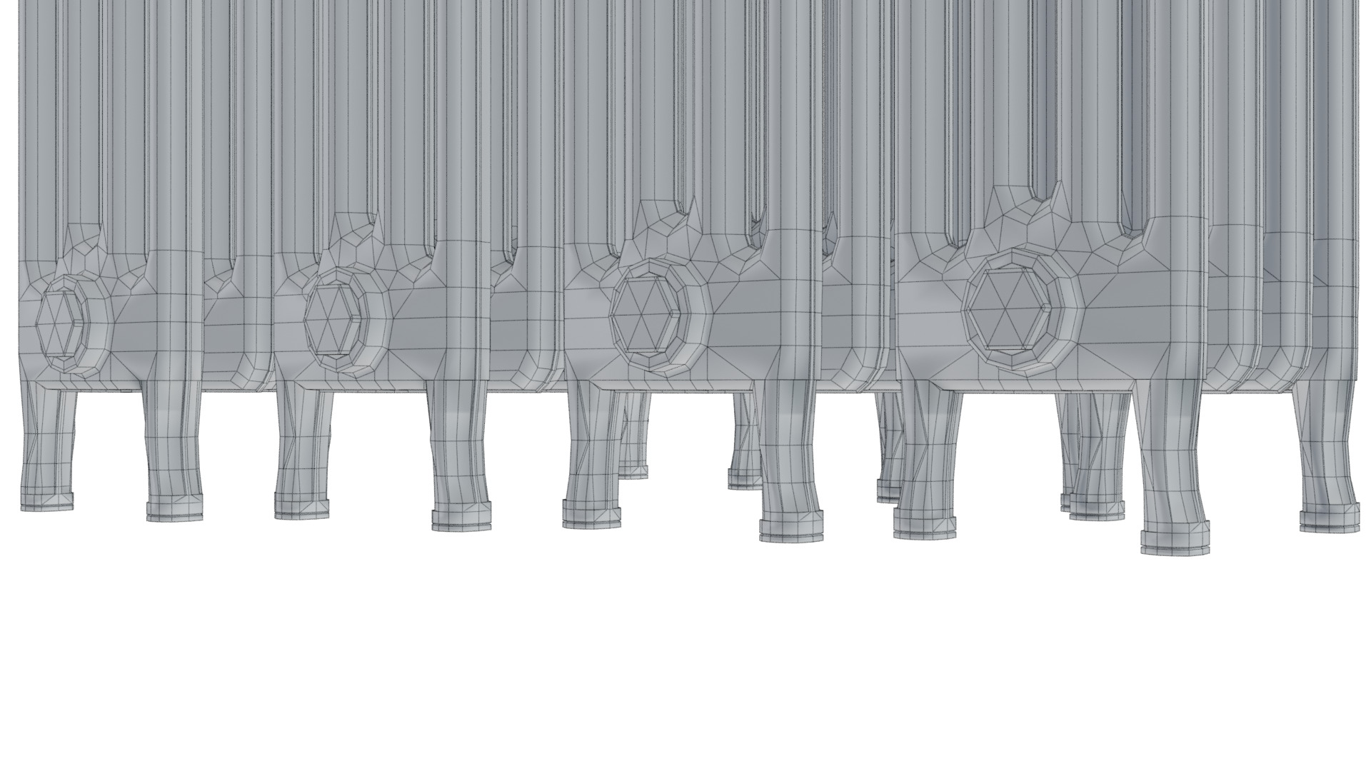 Classic Cast Iron Radiator 4C Collection 3D model_8