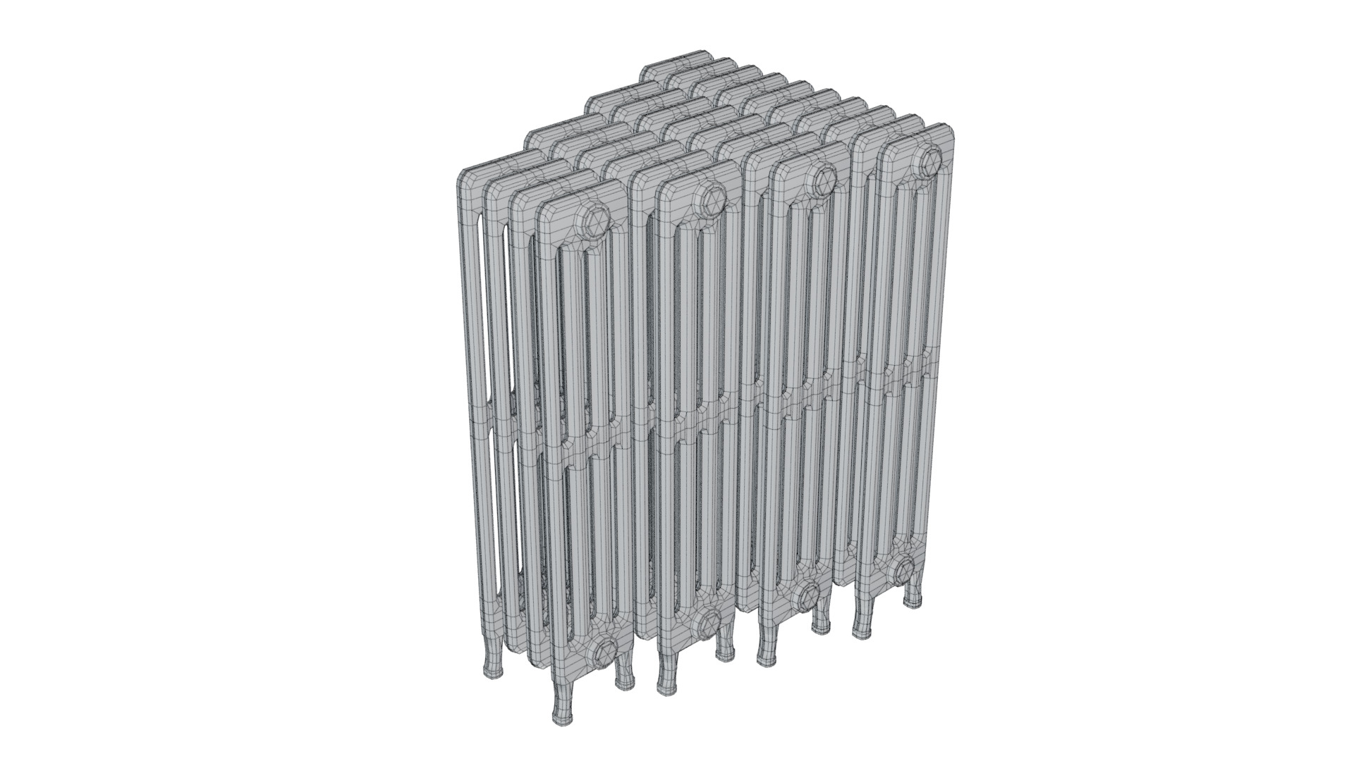 Classic Cast Iron Radiator 4C Collection 3D model_6