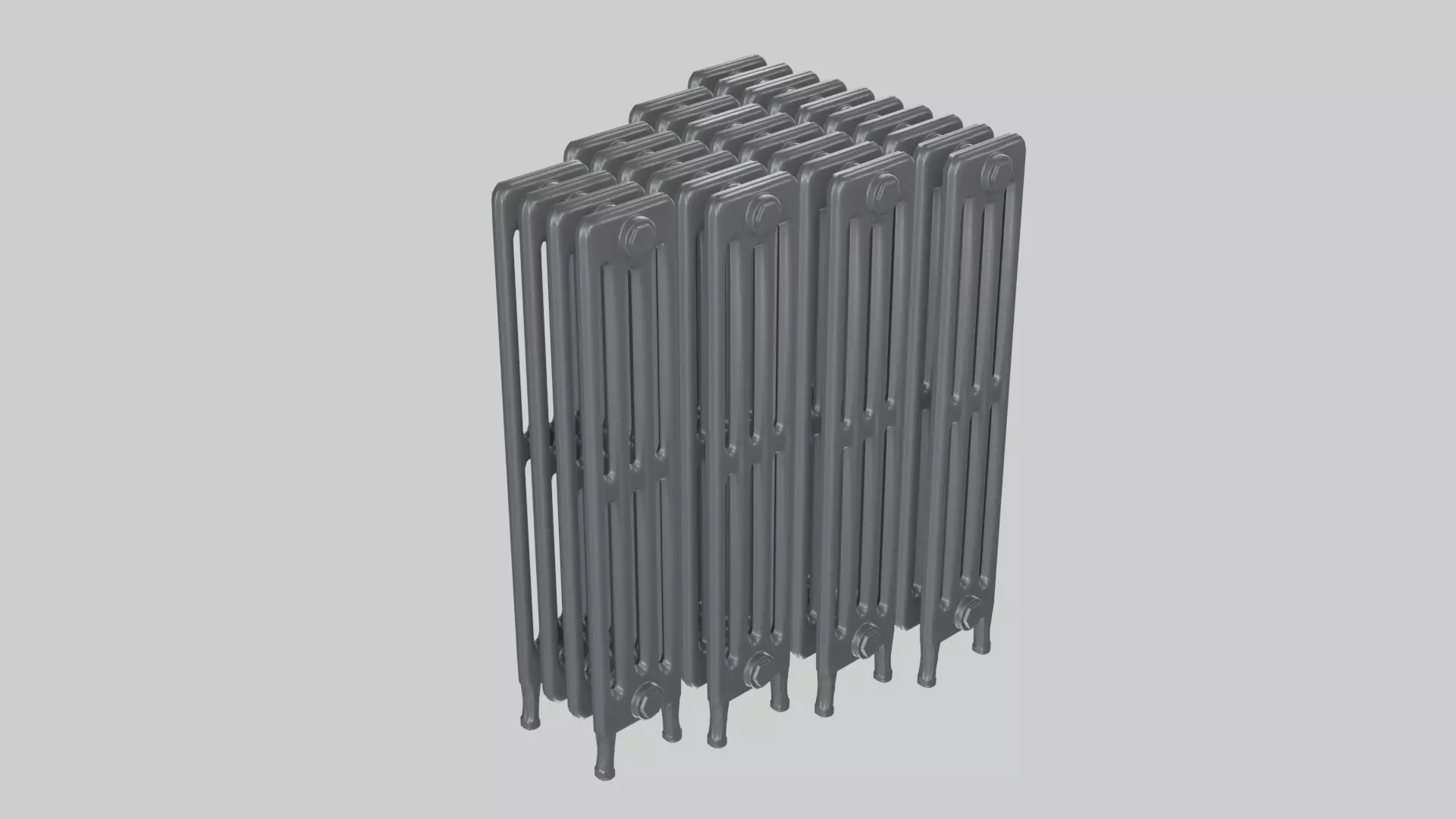 Classic Cast Iron Radiator 4C Collection 3D model_0