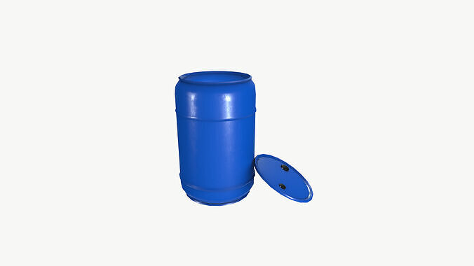 Plastic Barrel Low-poly 3D model