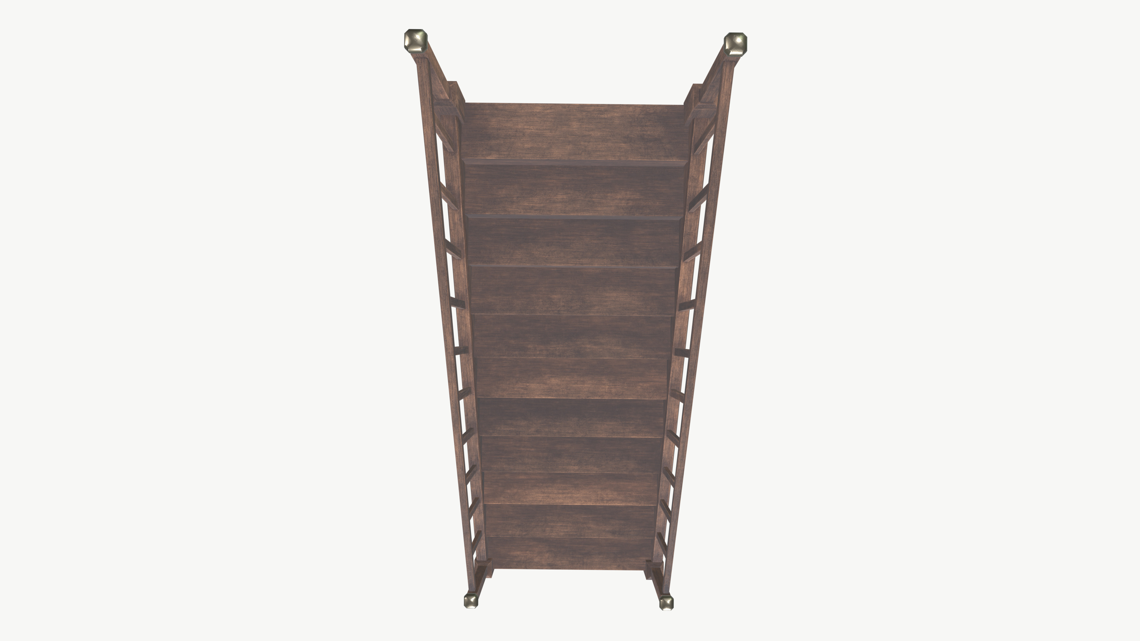 Wooden Stairs Low-poly 3D model_4