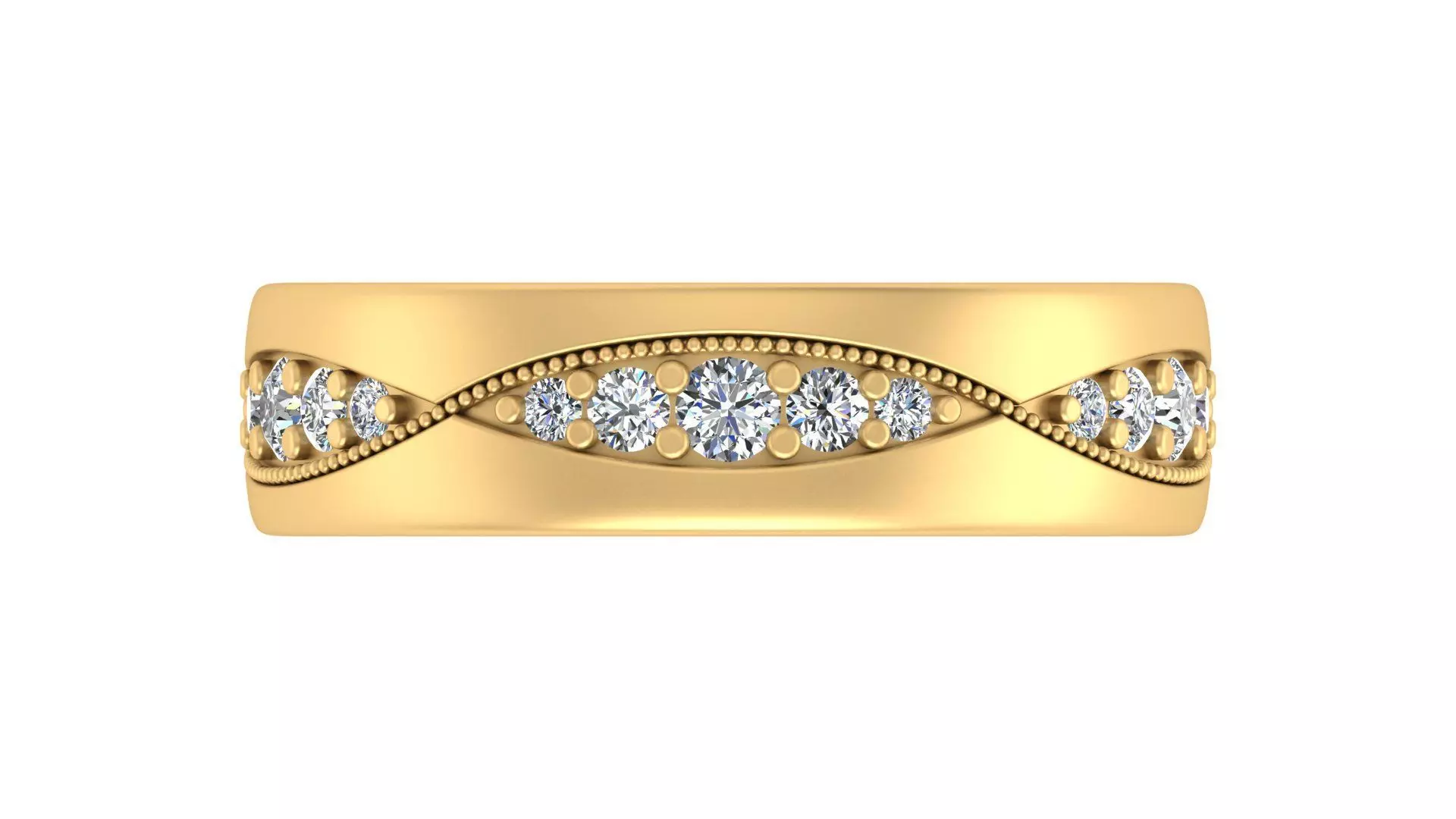 Elegant Wave Diamond Band Classic and Timeless Design 3D print model
