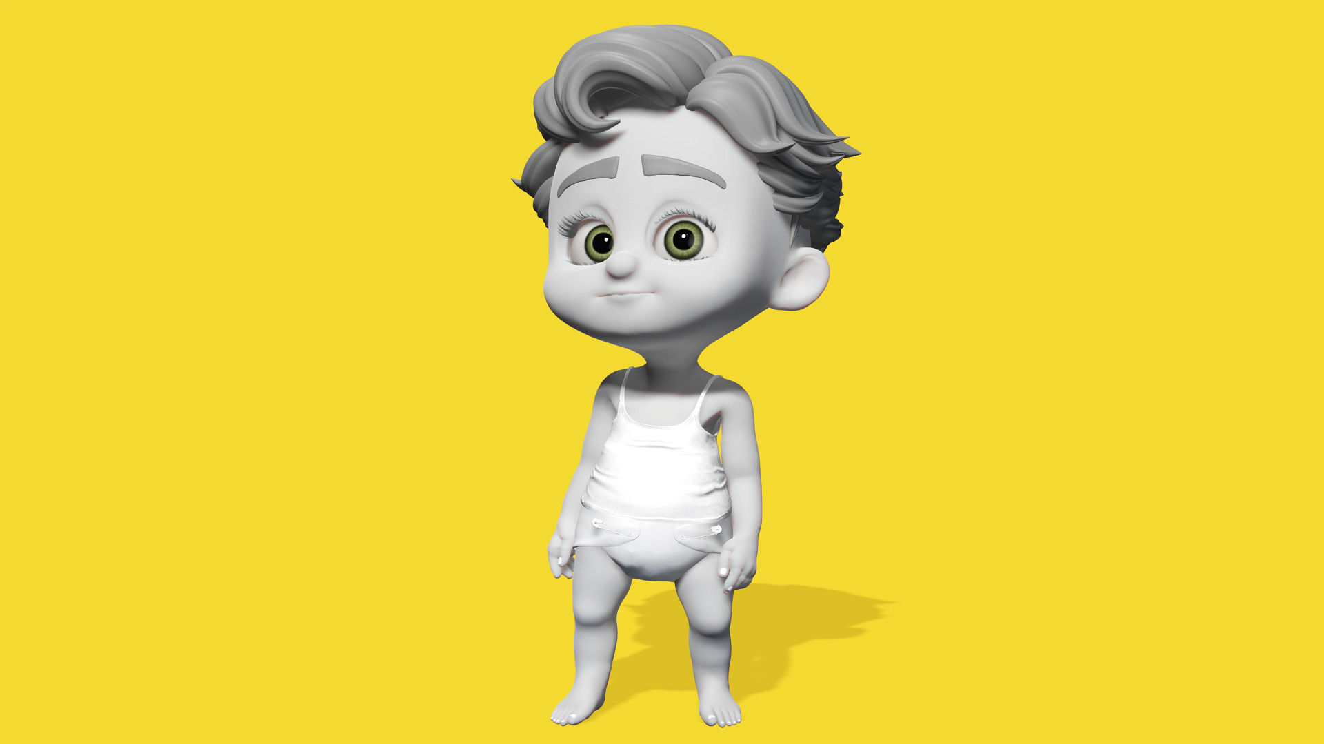 Free Toon Child Stylized Cartoon Kid Rigged Baby Character Free low-poly 3D model_12