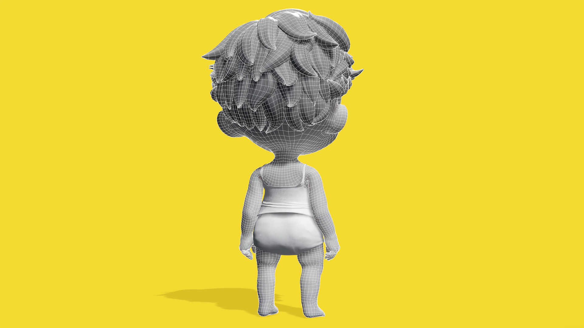 Free Toon Child Stylized Cartoon Kid Rigged Baby Character Free low-poly 3D model_13