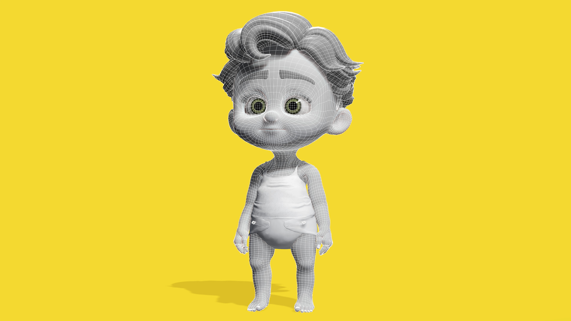Free Toon Child Stylized Cartoon Kid Rigged Baby Character Free low-poly 3D model_9