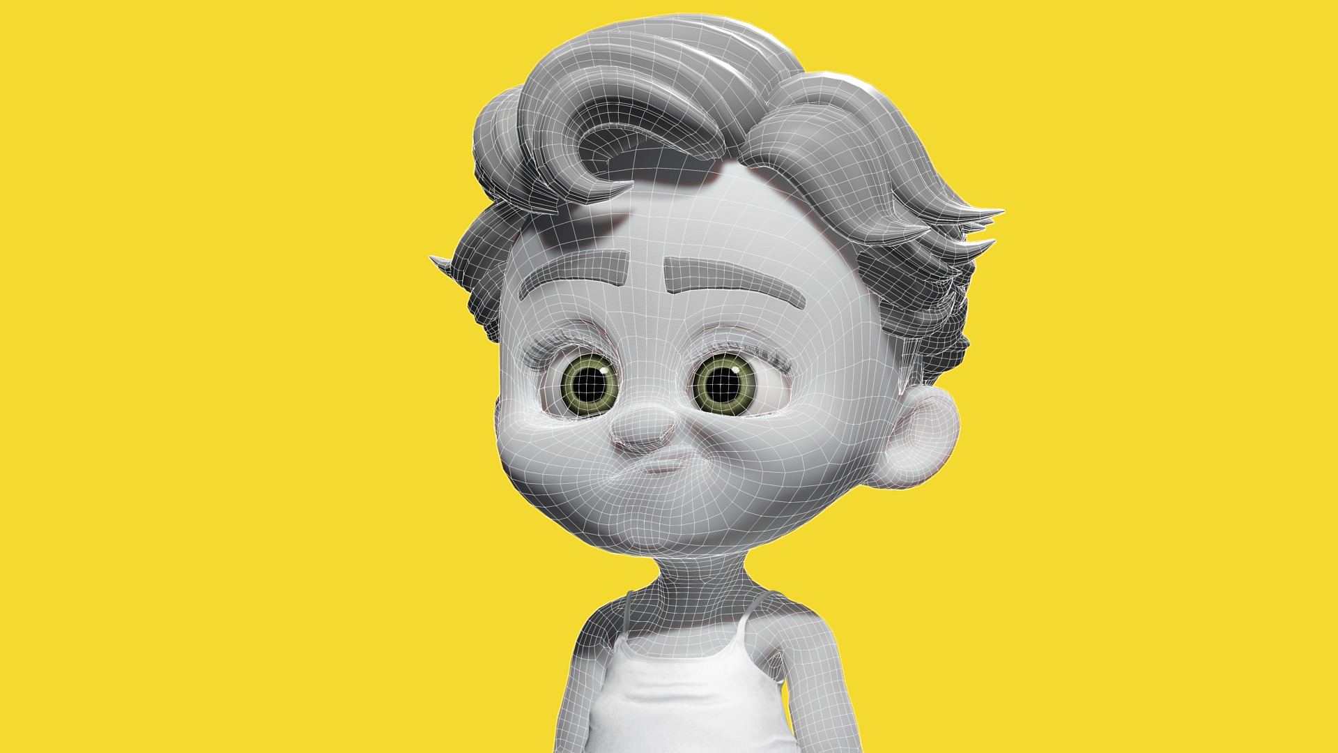 Free Toon Child Stylized Cartoon Kid Rigged Baby Character Free low-poly 3D model_27