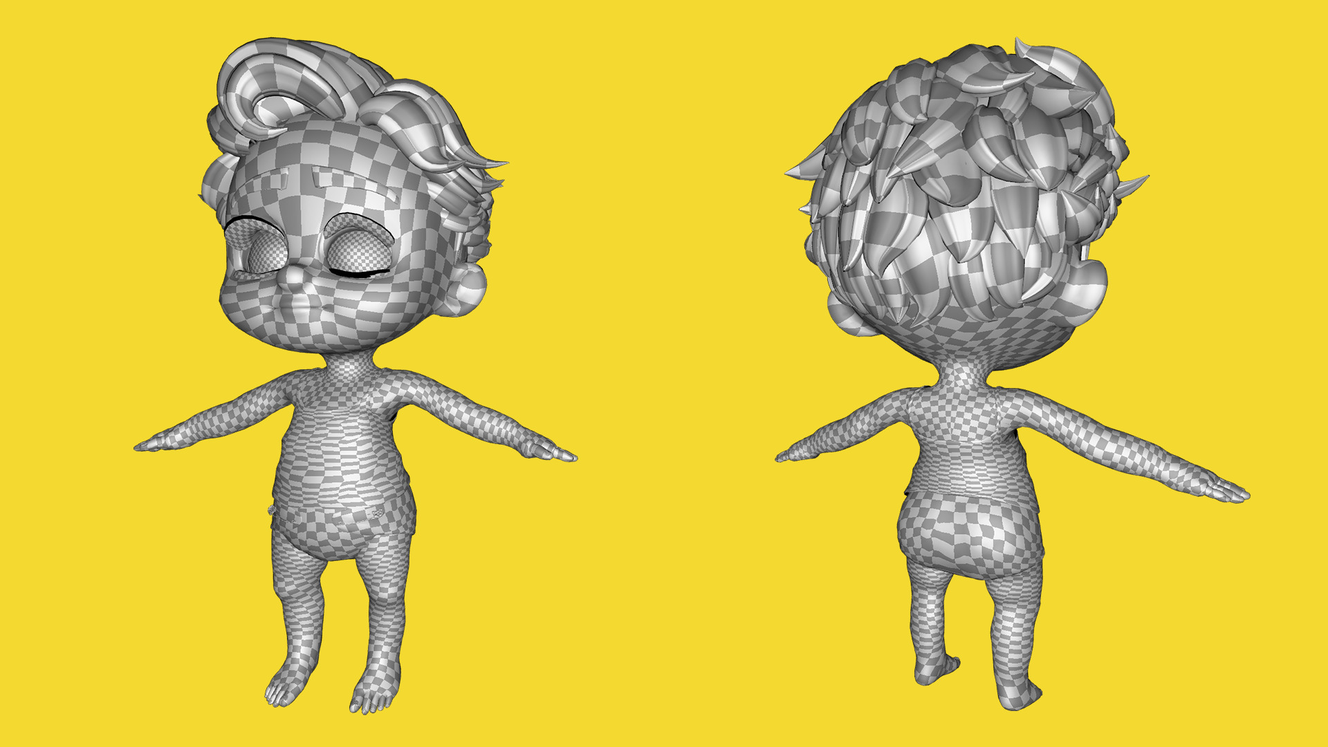 Free Toon Child Stylized Cartoon Kid Rigged Baby Character Free low-poly 3D model_26