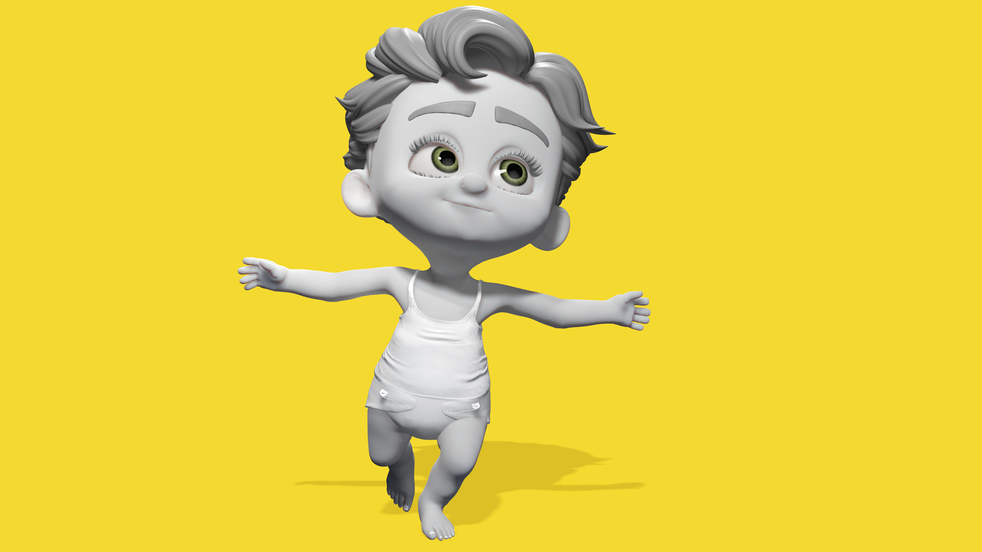 Free Toon Child Stylized Cartoon Kid Rigged Baby Character Free low-poly 3D model_2