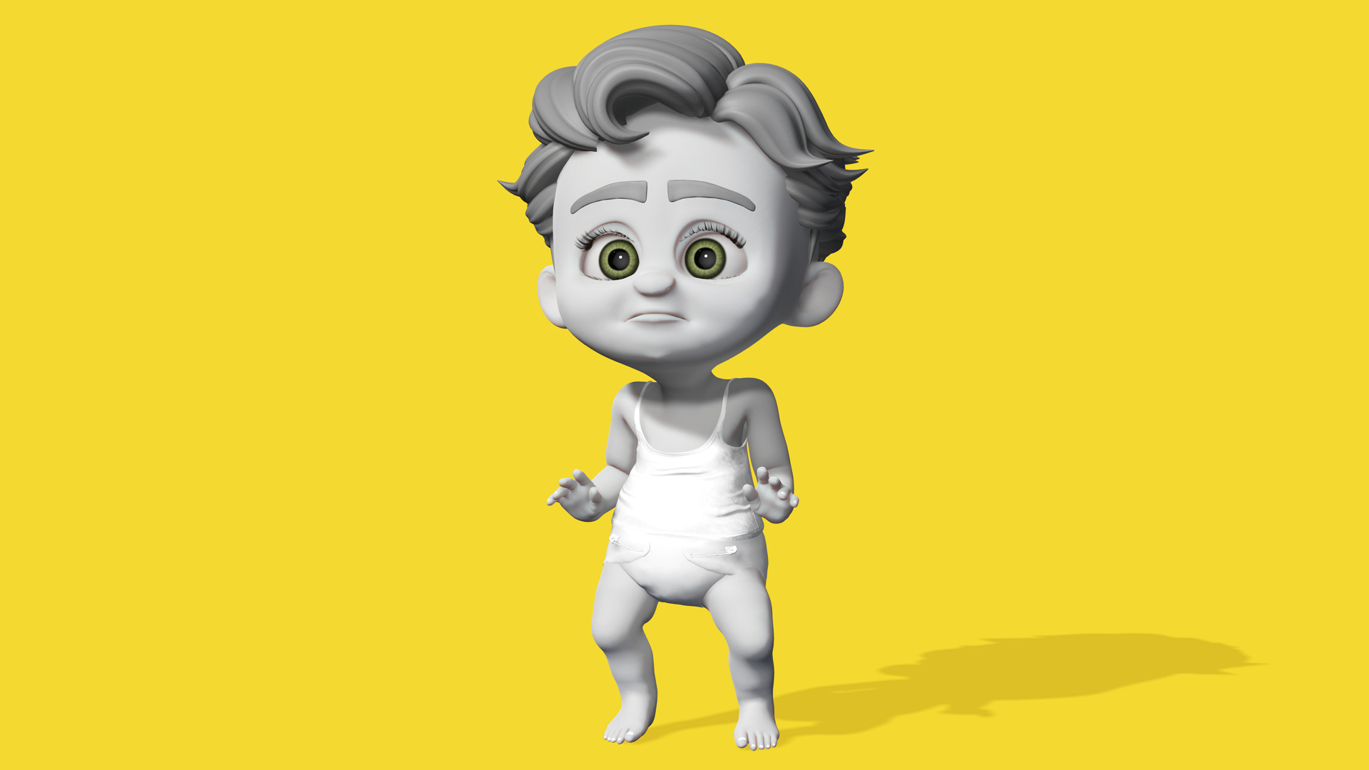 Free Toon Child Stylized Cartoon Kid Rigged Baby Character Free low-poly 3D model_8