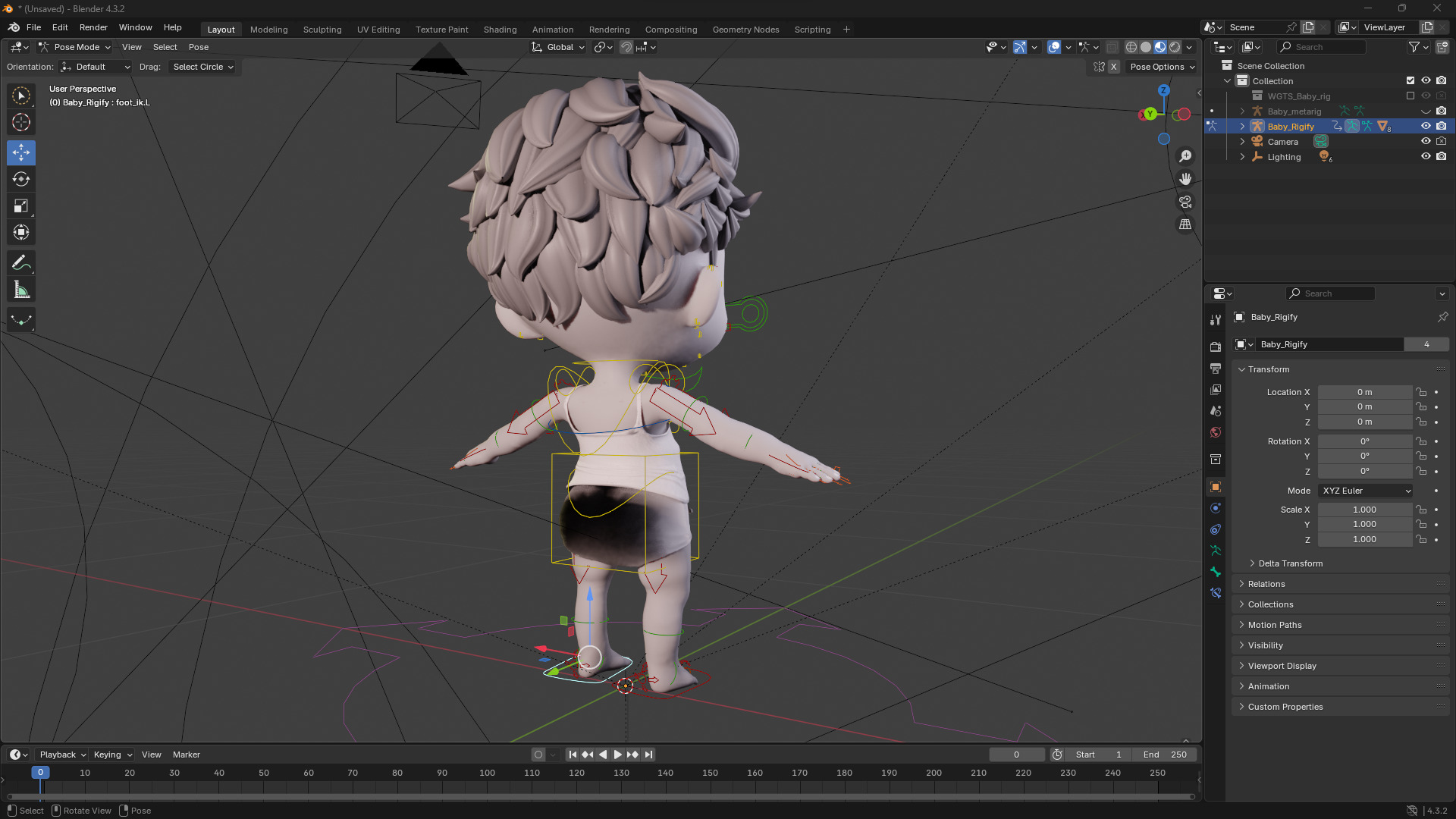 Free Toon Child Stylized Cartoon Kid Rigged Baby Character Free low-poly 3D model_17