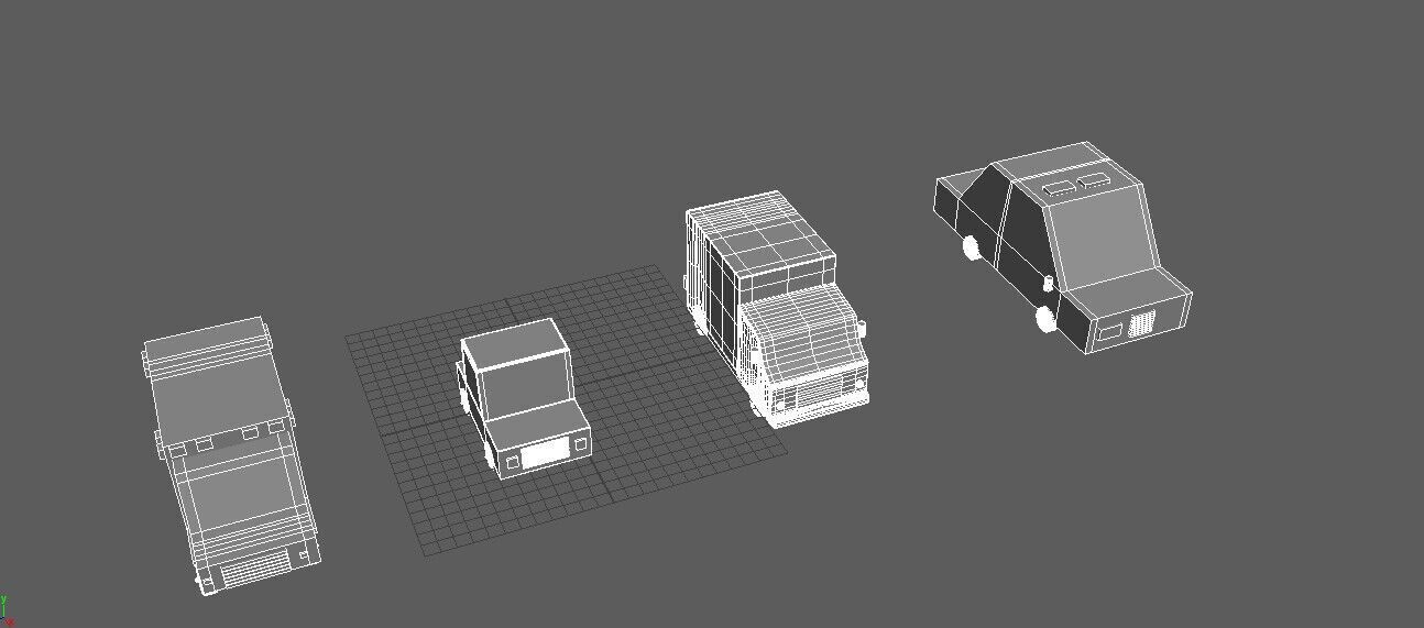 Low Poly Emergency  Utility Vehicles Pack 3D Model Collection Low-poly 3D model_6