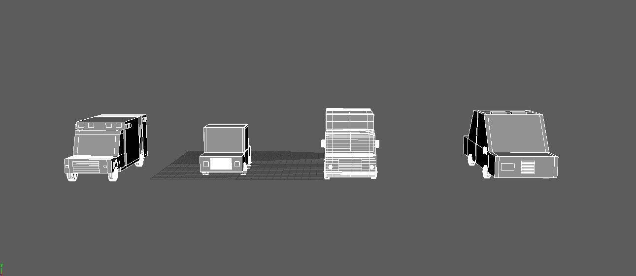 Low Poly Emergency  Utility Vehicles Pack 3D Model Collection Low-poly 3D model_4