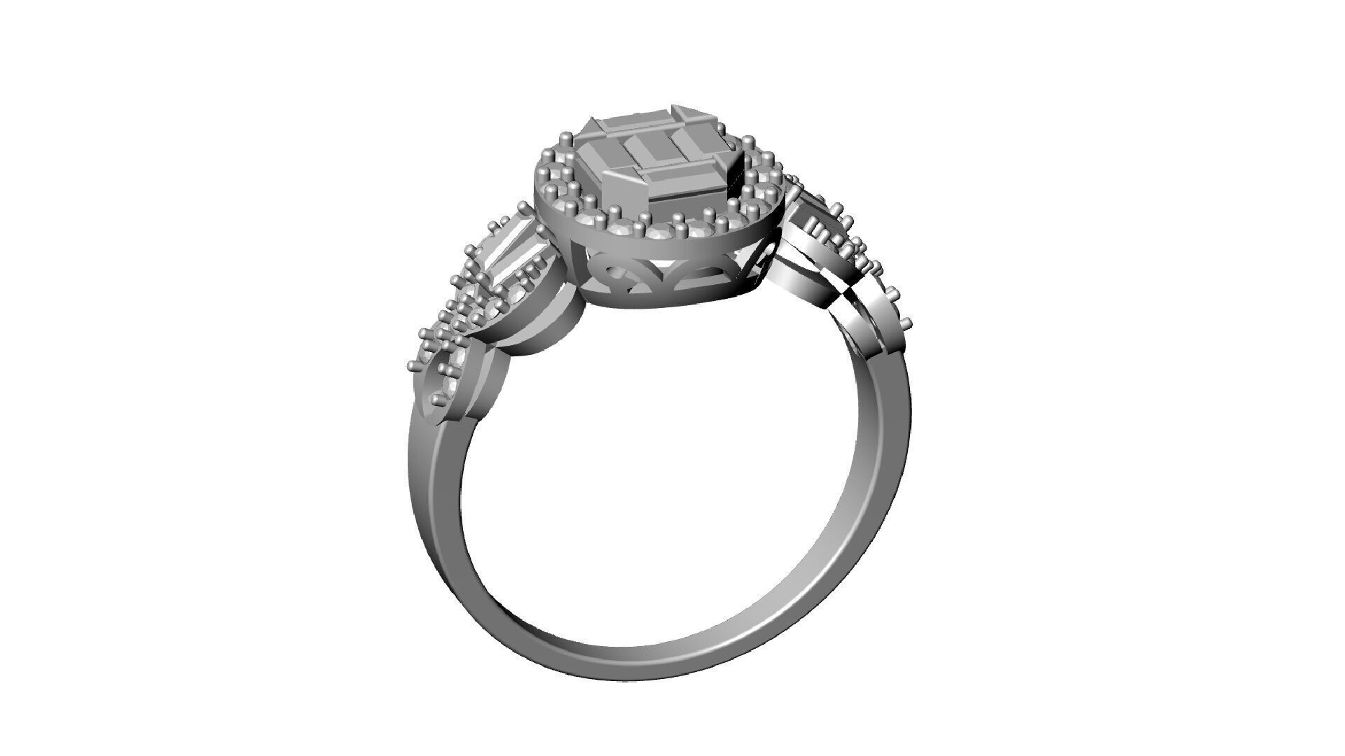 GOLD AND SAPPHIRE DIAMOND COCKTAIL RING 3D print model_6