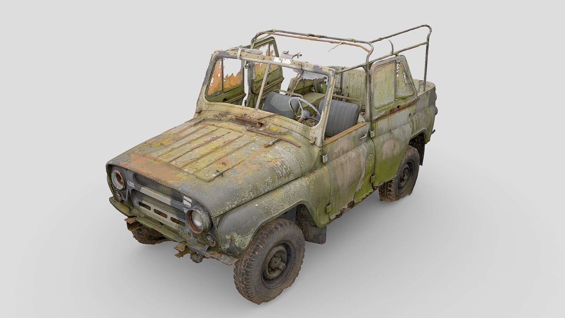 Wrecks of military vehicles - package 01 3D model_7