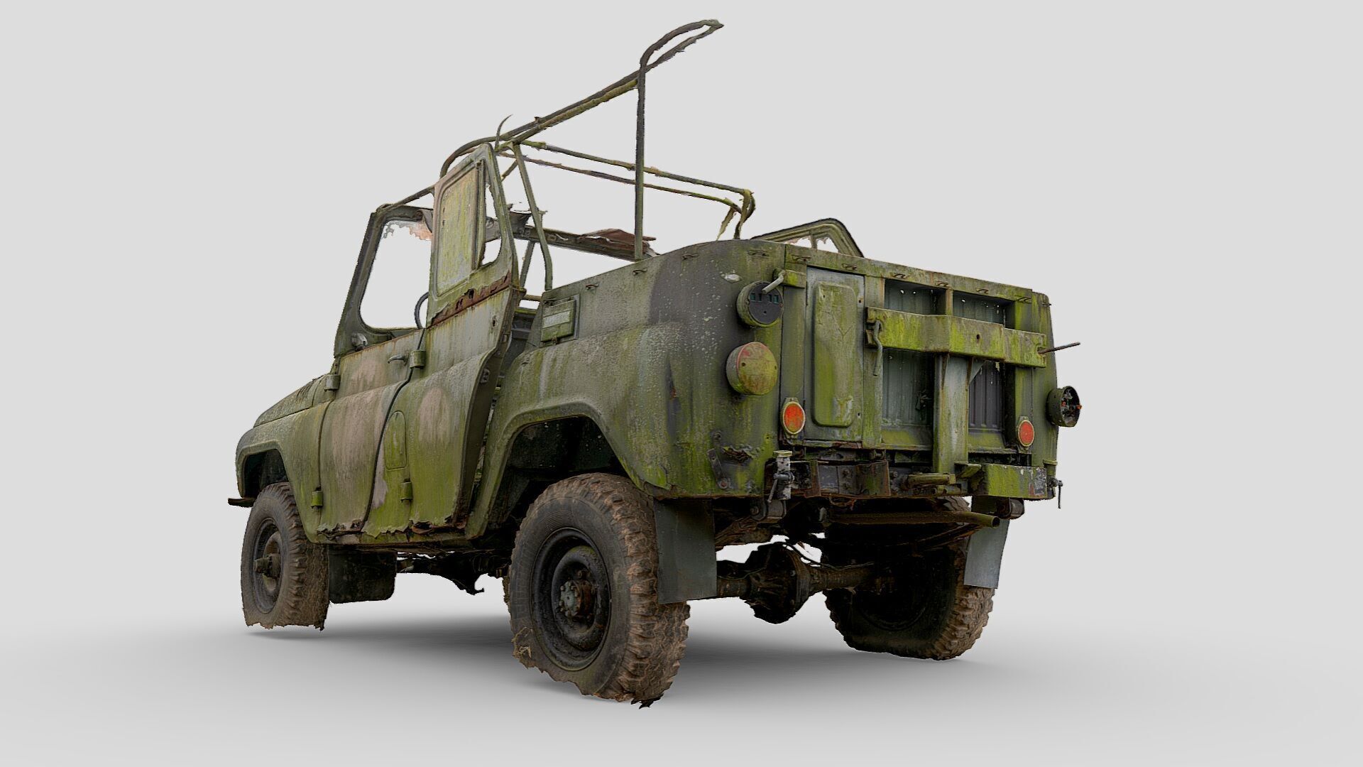 Wrecks of military vehicles - package 01 3D model_9
