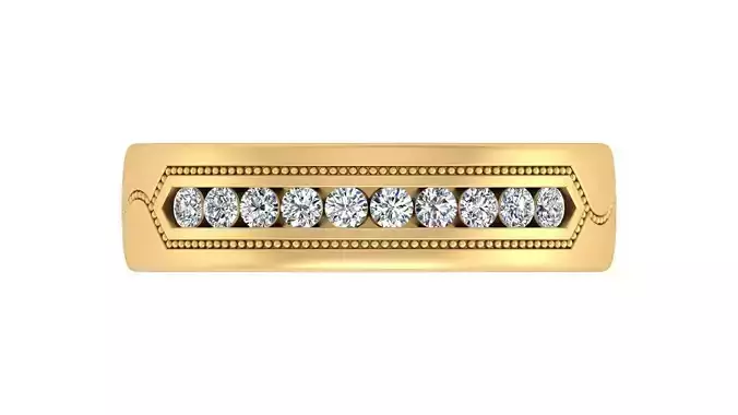 Classic Channel-Set Diamond Band Timeless and Elegantn 3D print model