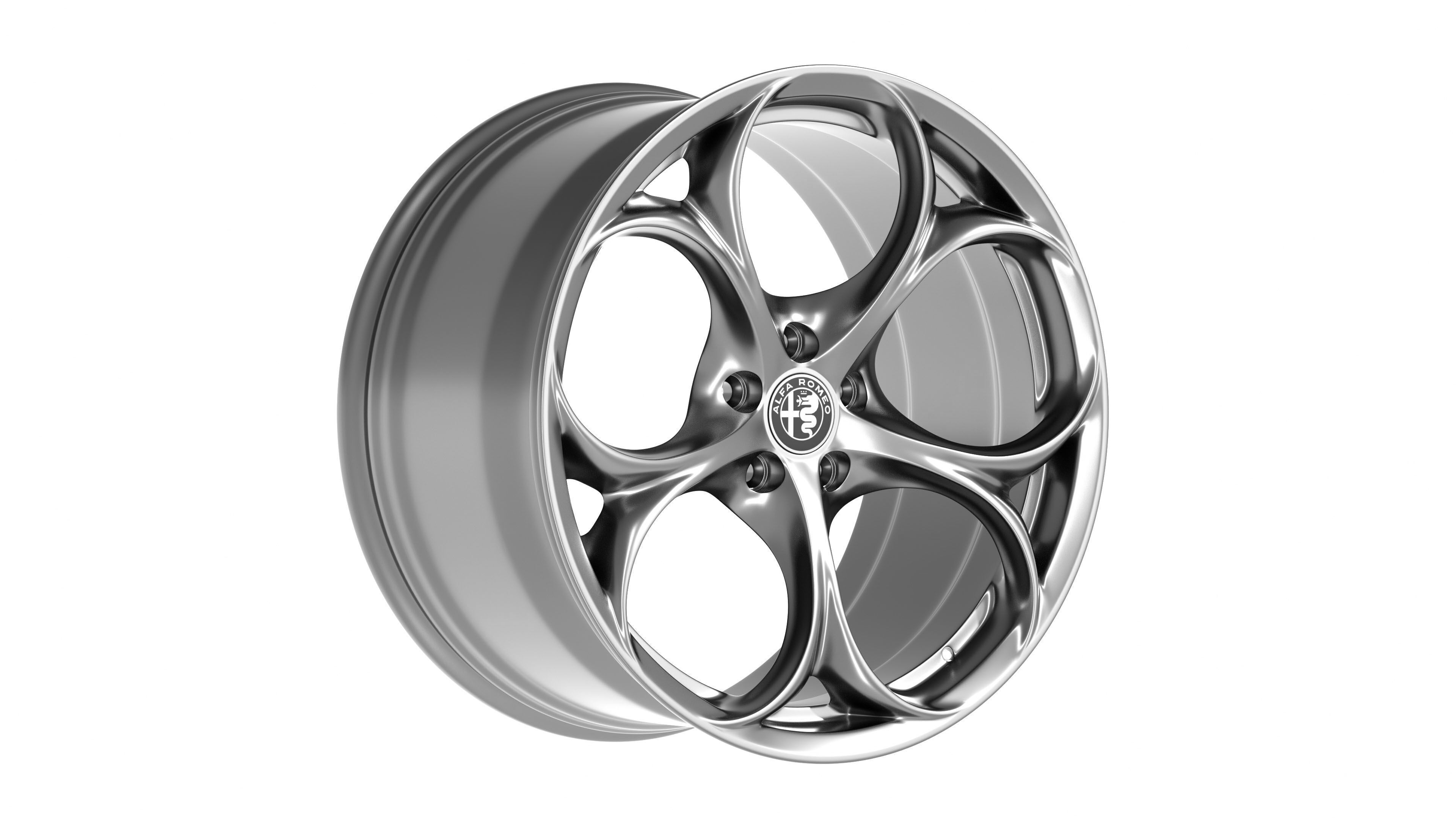 Alfa Romeo Giulia rim Low-poly 3D model_1