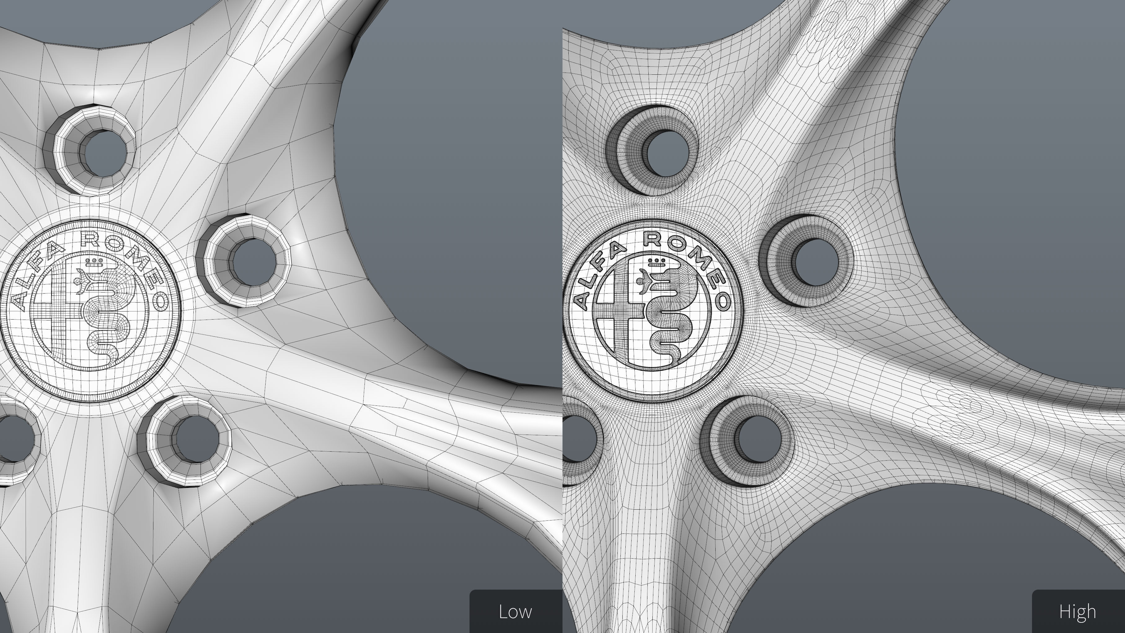 Alfa Romeo Giulia rim Low-poly 3D model_35