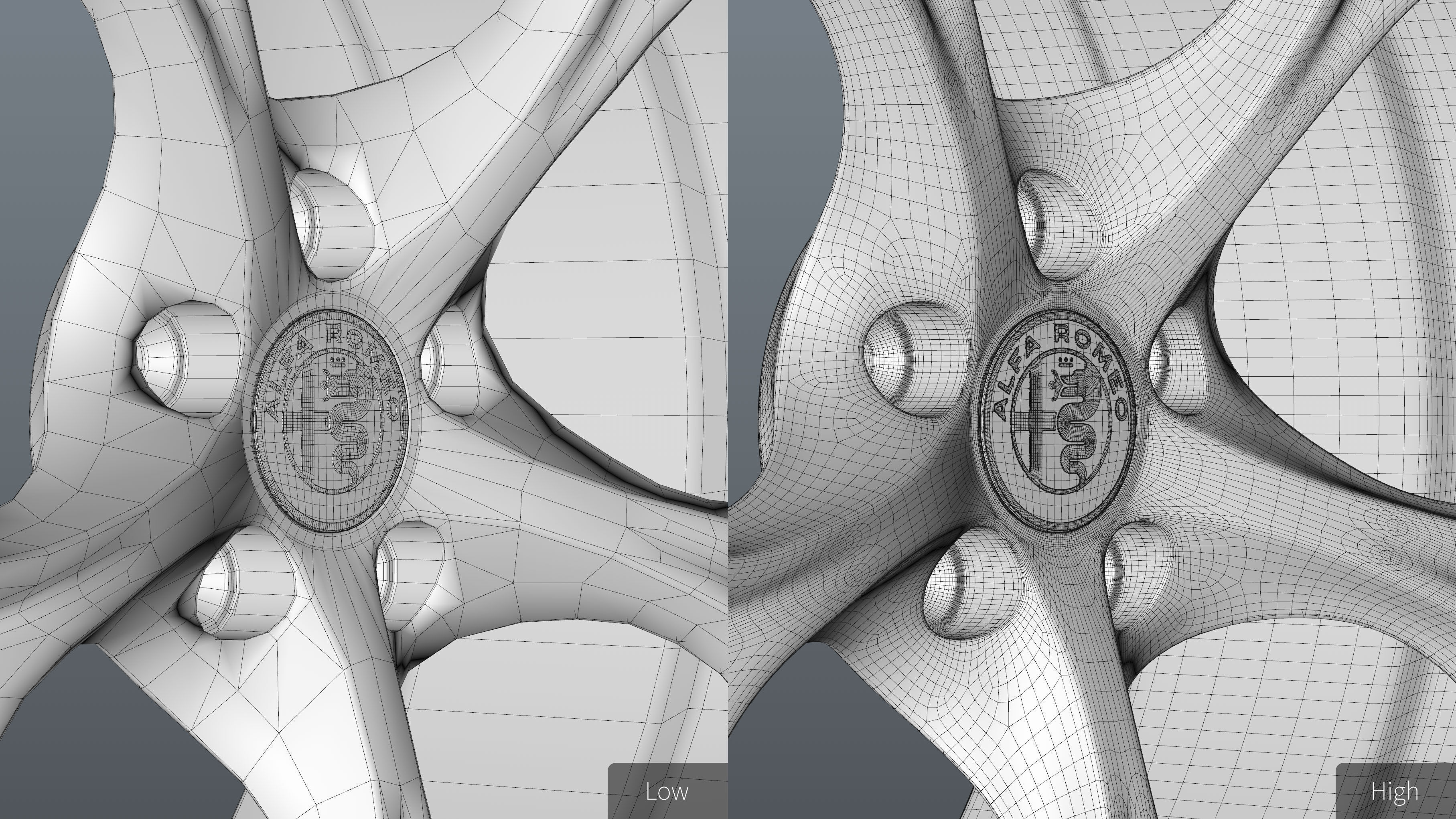 Alfa Romeo Giulia rim Low-poly 3D model_33