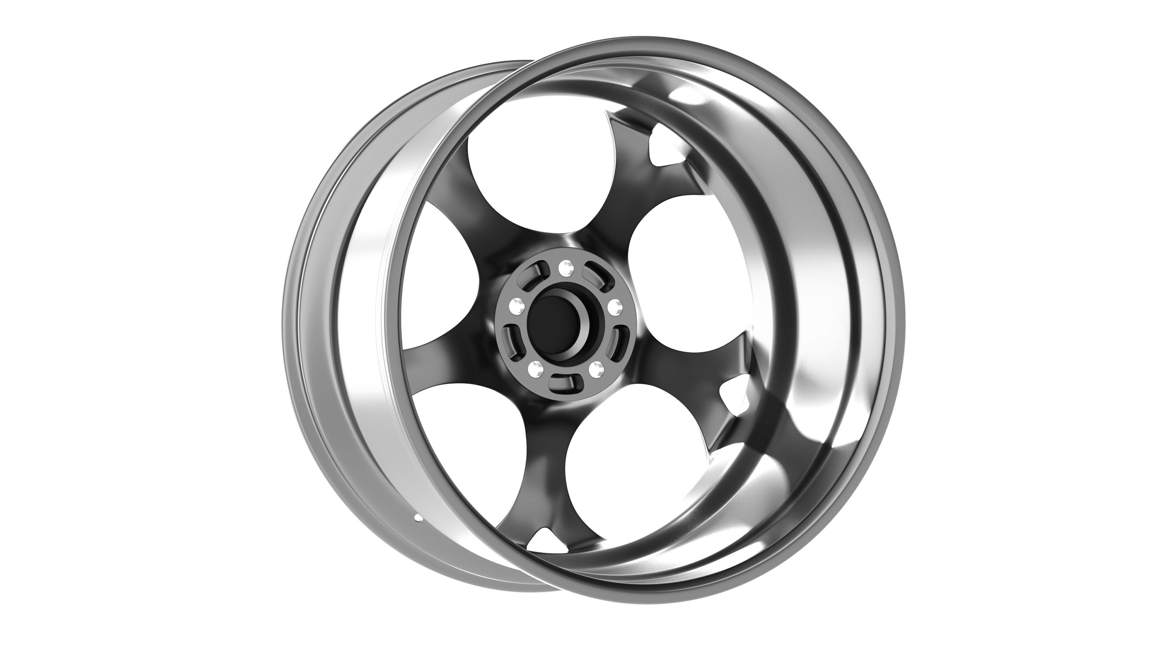 Alfa Romeo Giulia rim Low-poly 3D model_4