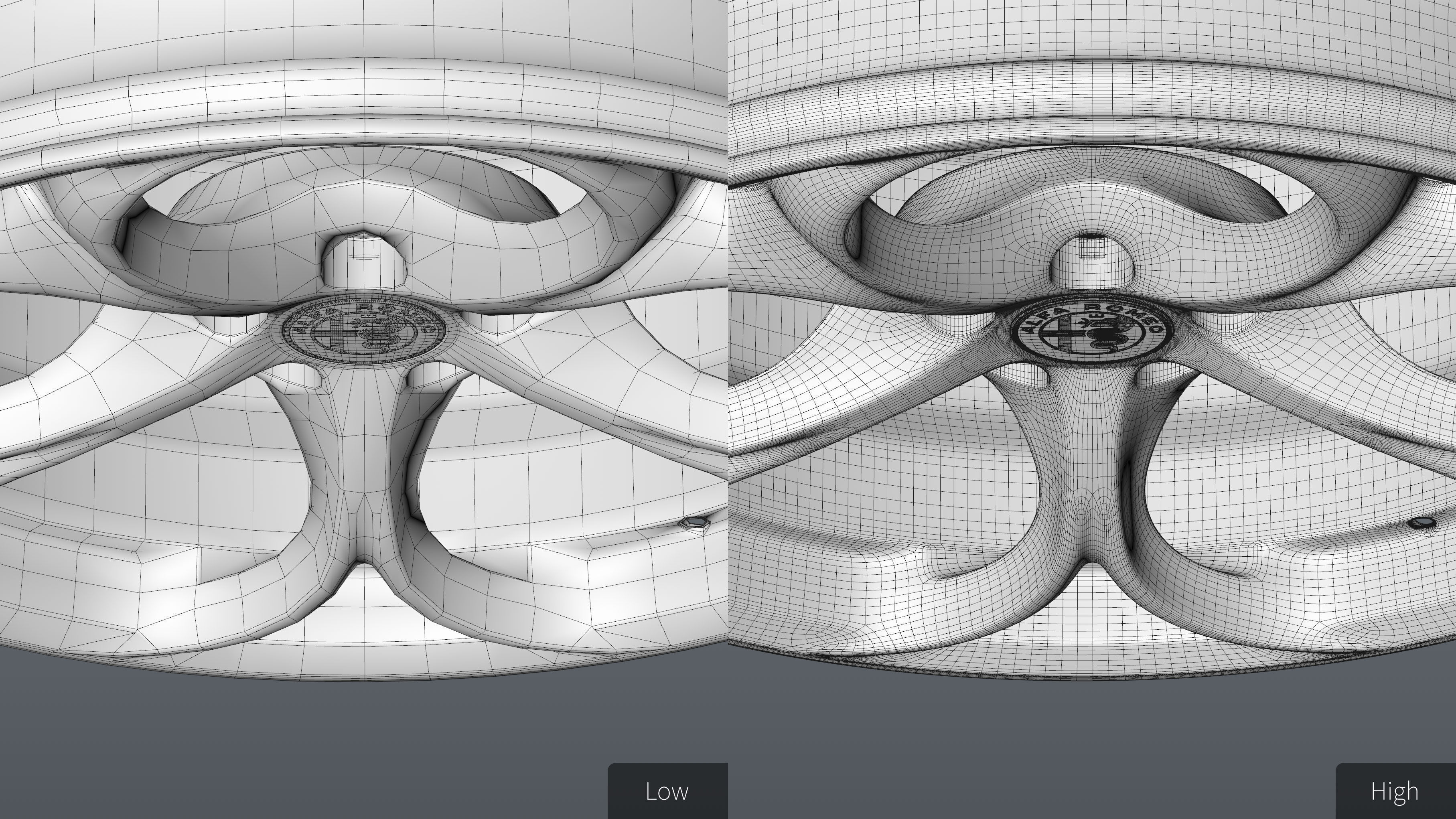 Alfa Romeo Giulia rim Low-poly 3D model_34