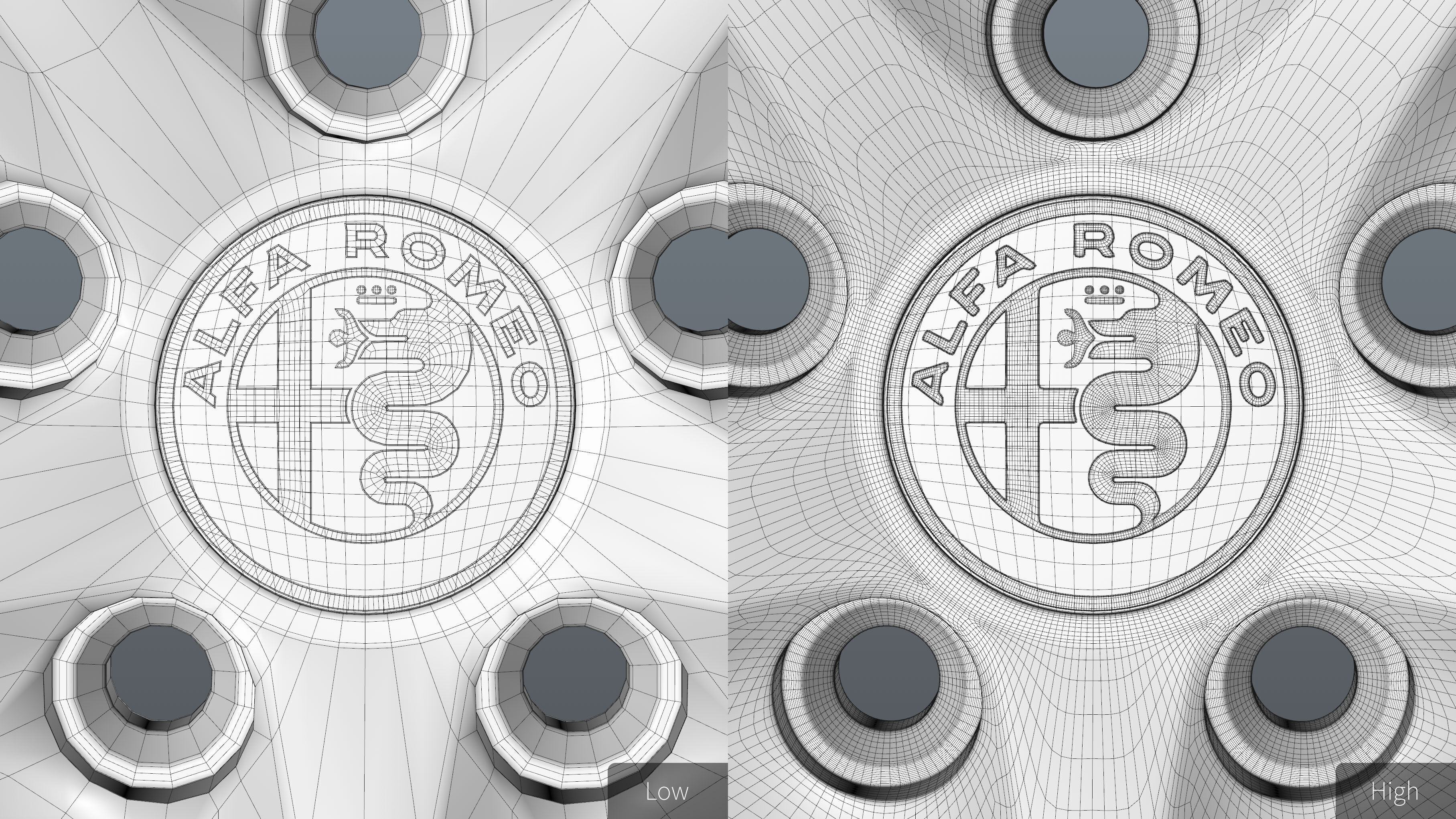 Alfa Romeo Giulia rim Low-poly 3D model_32