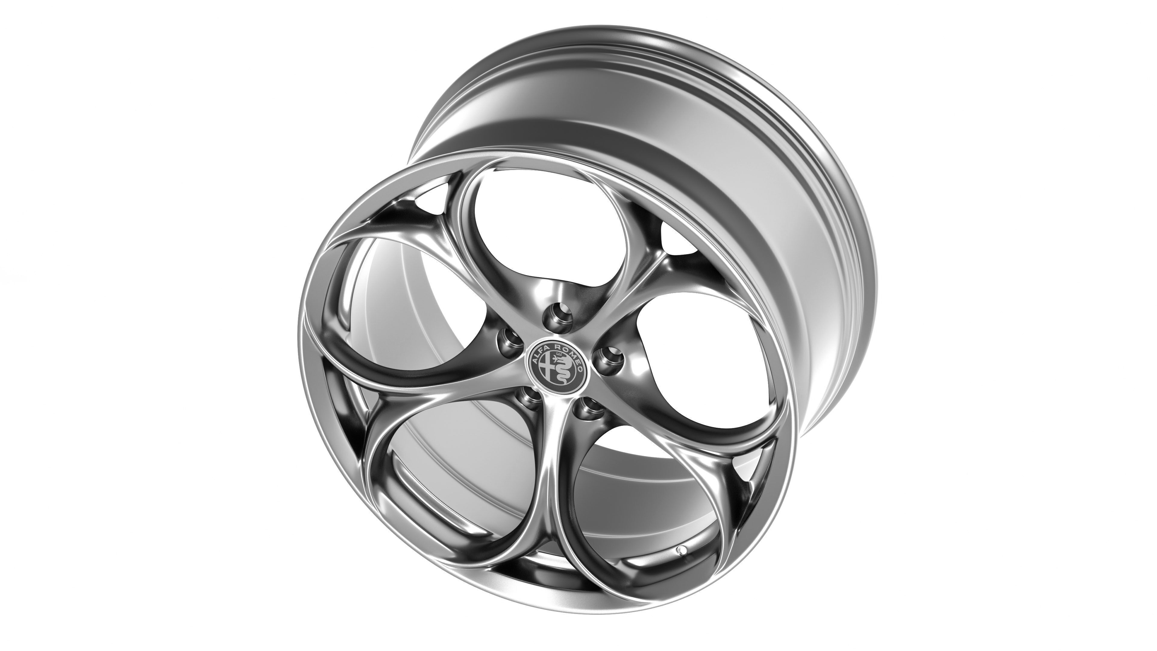 Alfa Romeo Giulia rim Low-poly 3D model_3