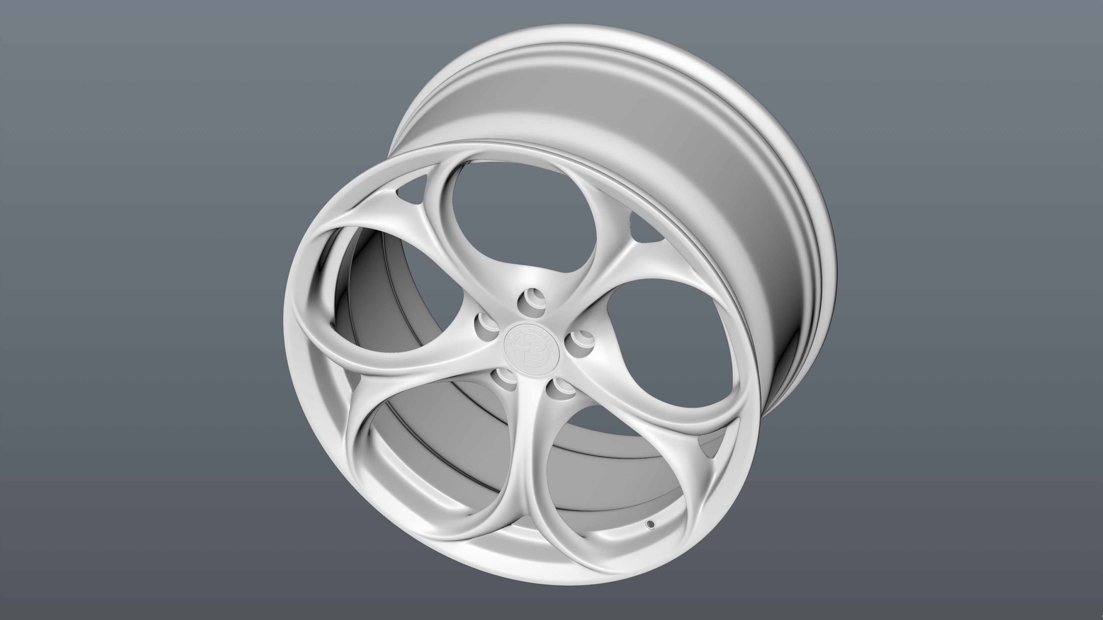 Alfa Romeo Giulia rim Low-poly 3D model_15