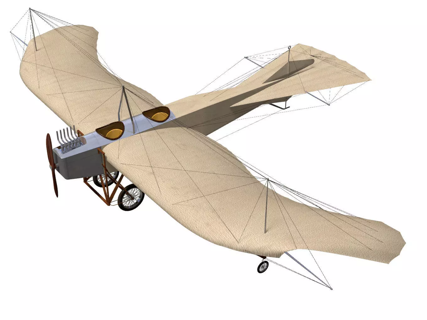 Etrich Taube 3D model_0