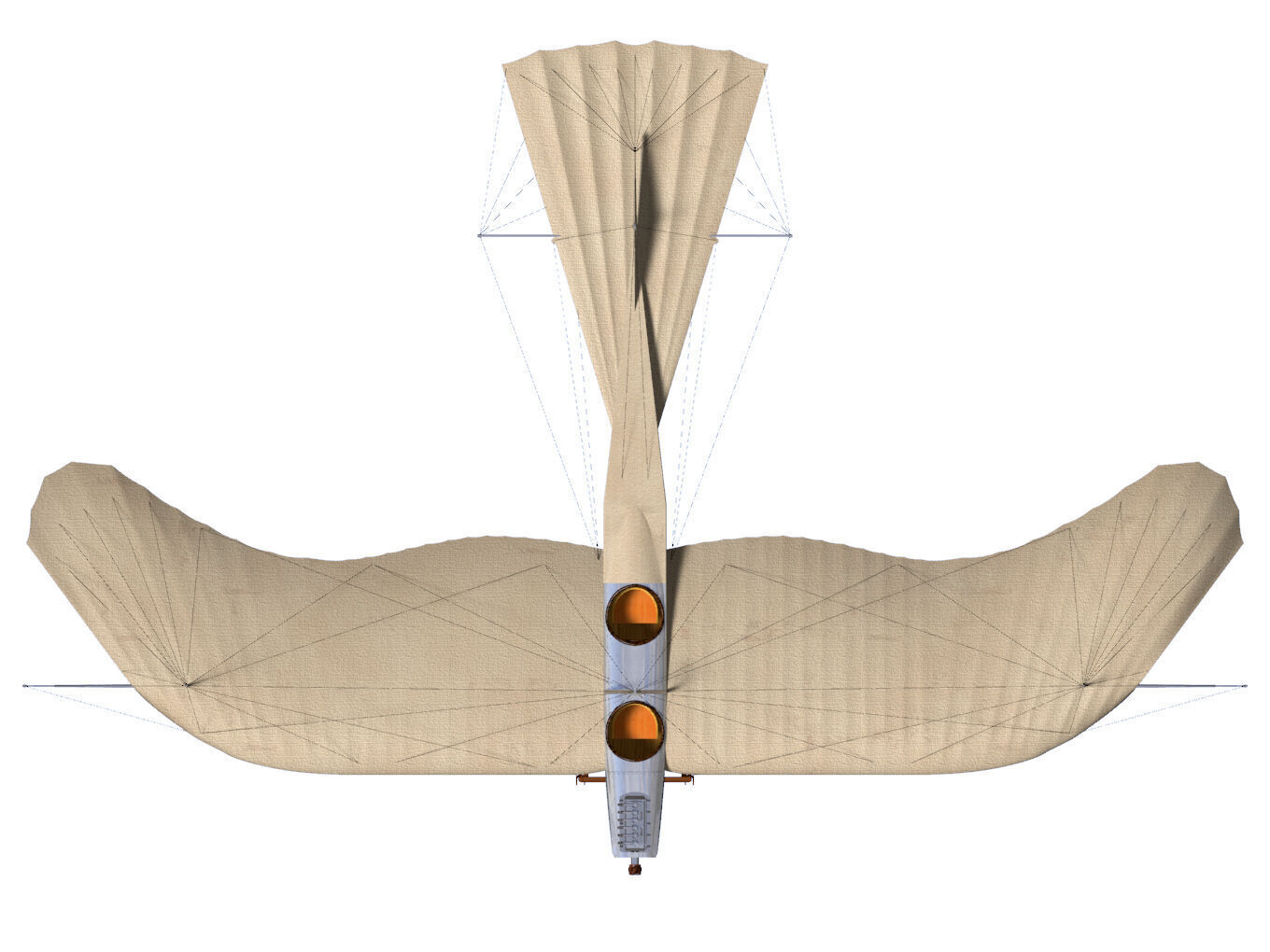 Etrich Taube 3D model_10