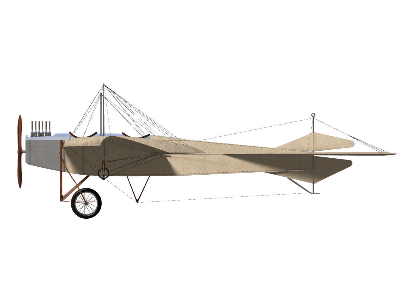 Etrich Taube 3D model_8