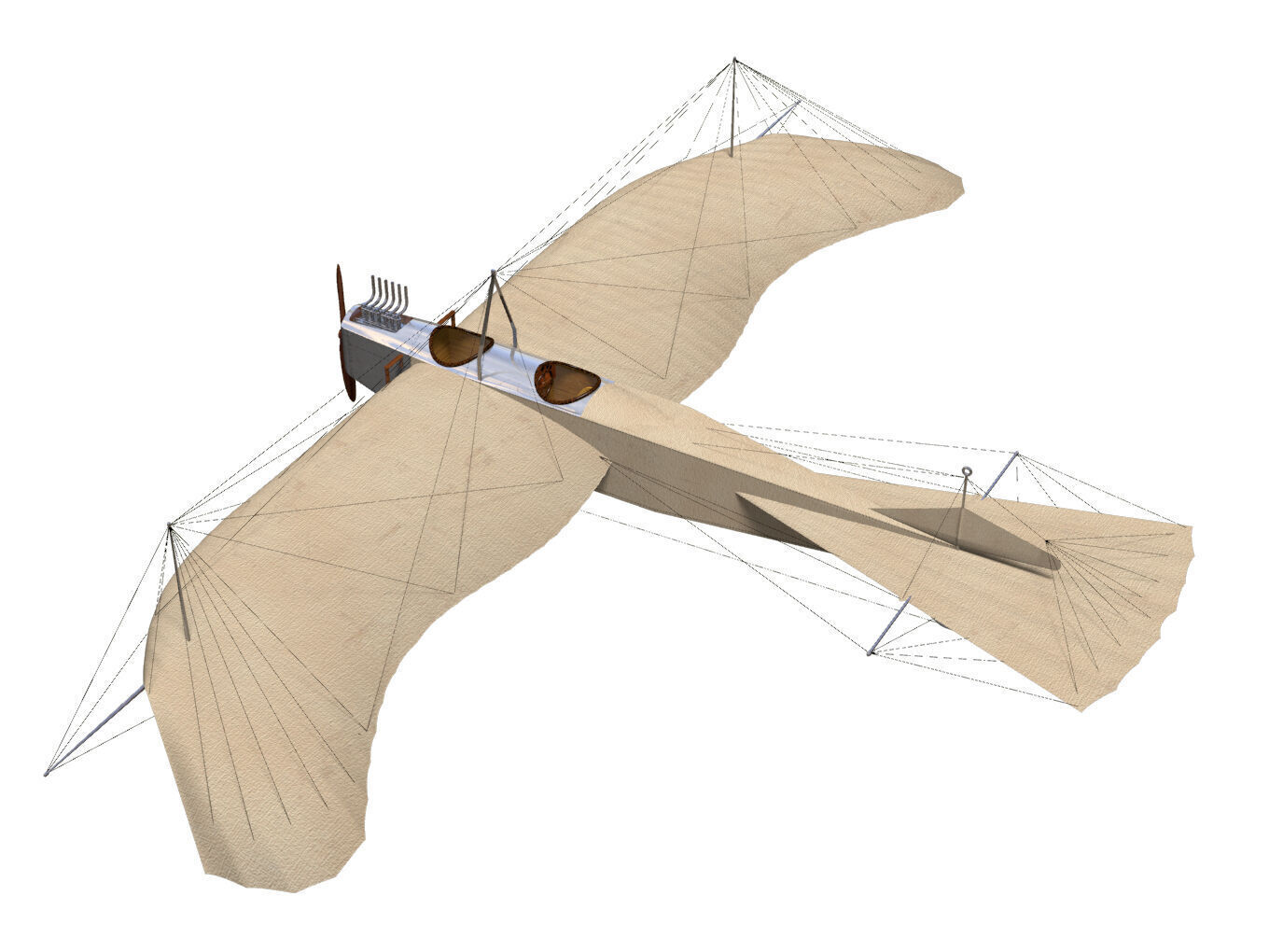 Etrich Taube 3D model_1