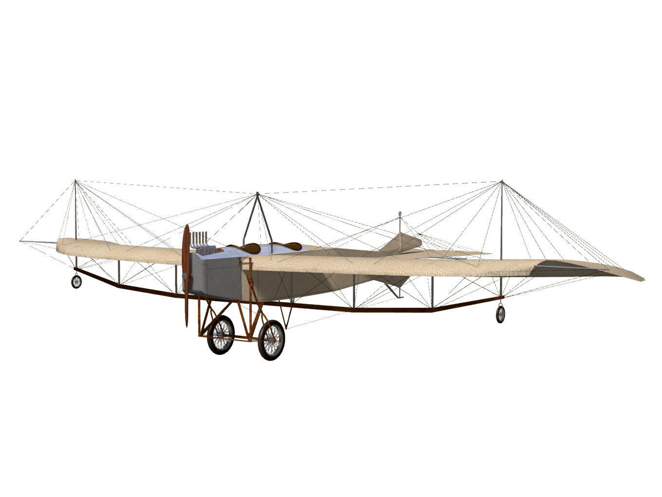 Etrich Taube 3D model_4