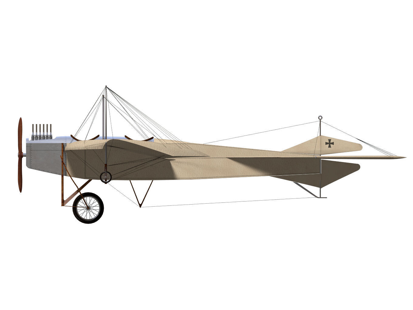 Etrich Taube 3D model_8