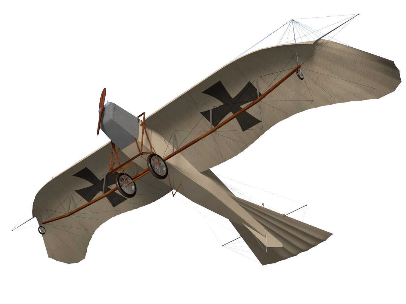 Etrich Taube 3D model_3