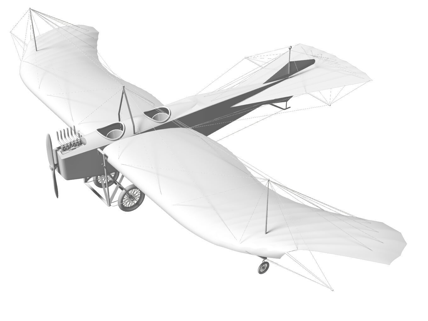 Etrich Taube 3D model_12