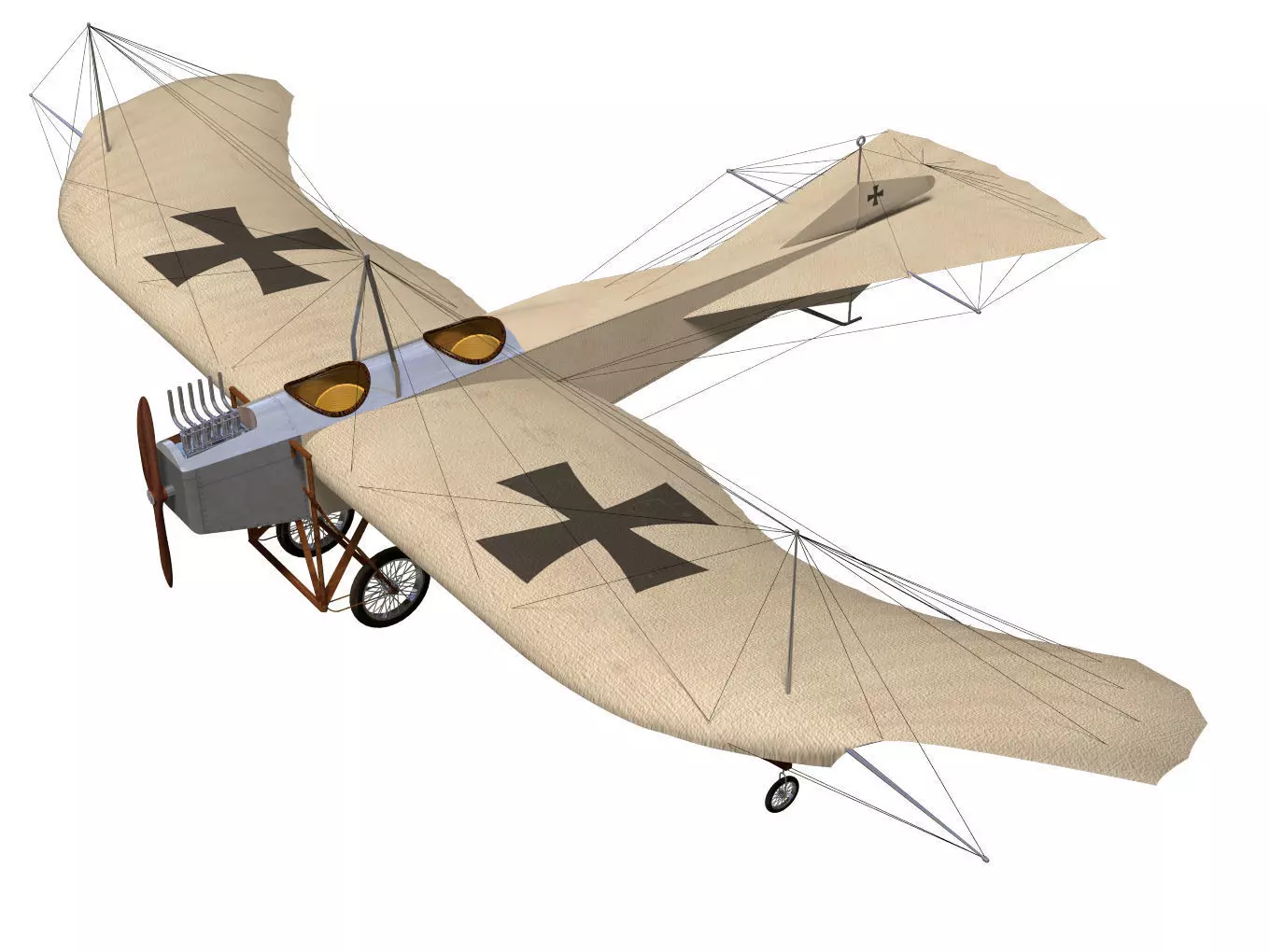 Etrich Taube 3D model_0