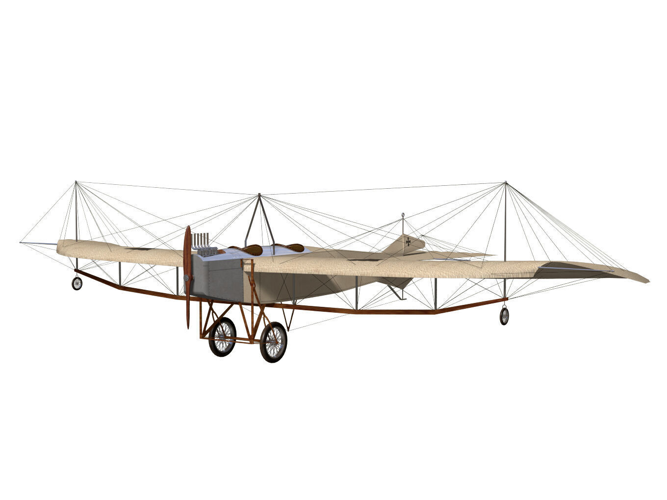 Etrich Taube 3D model_4