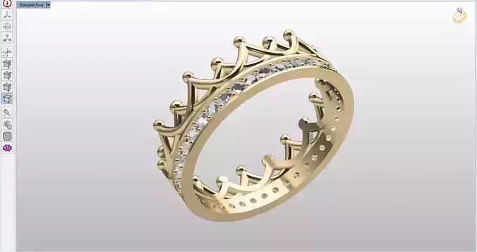 elegant ring in shape of crown 