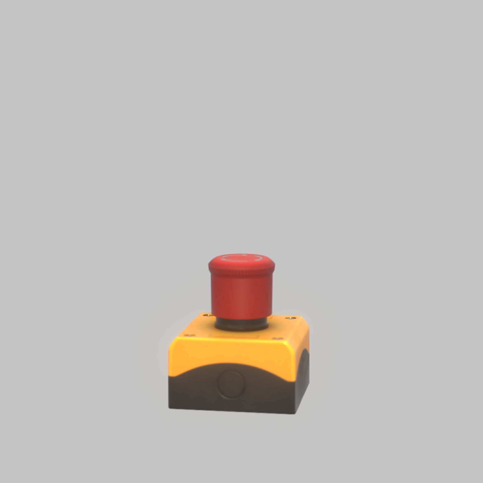 Red push-button emergency stop switch with box Low-poly 3D model_27