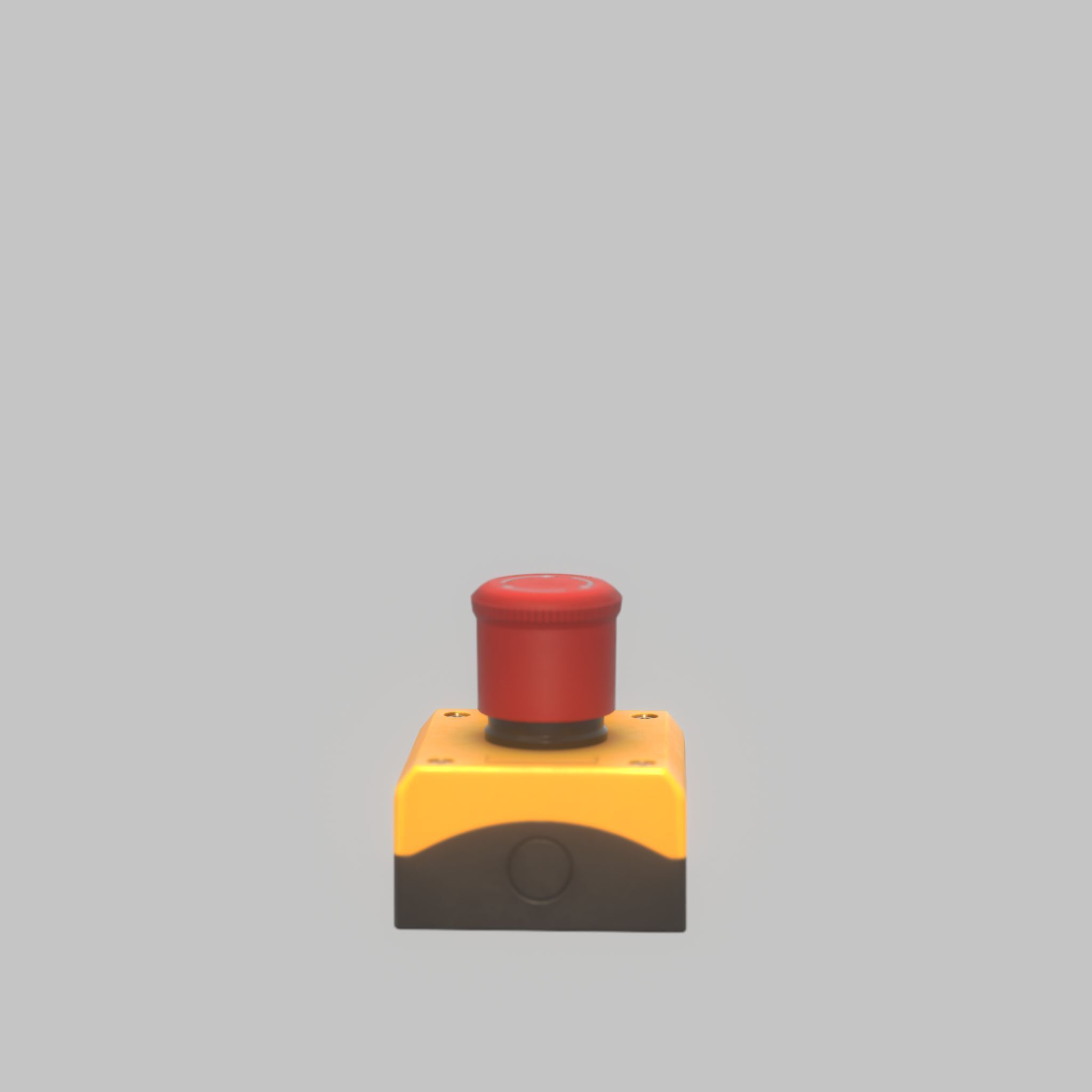 Red push-button emergency stop switch with box Low-poly 3D model_53