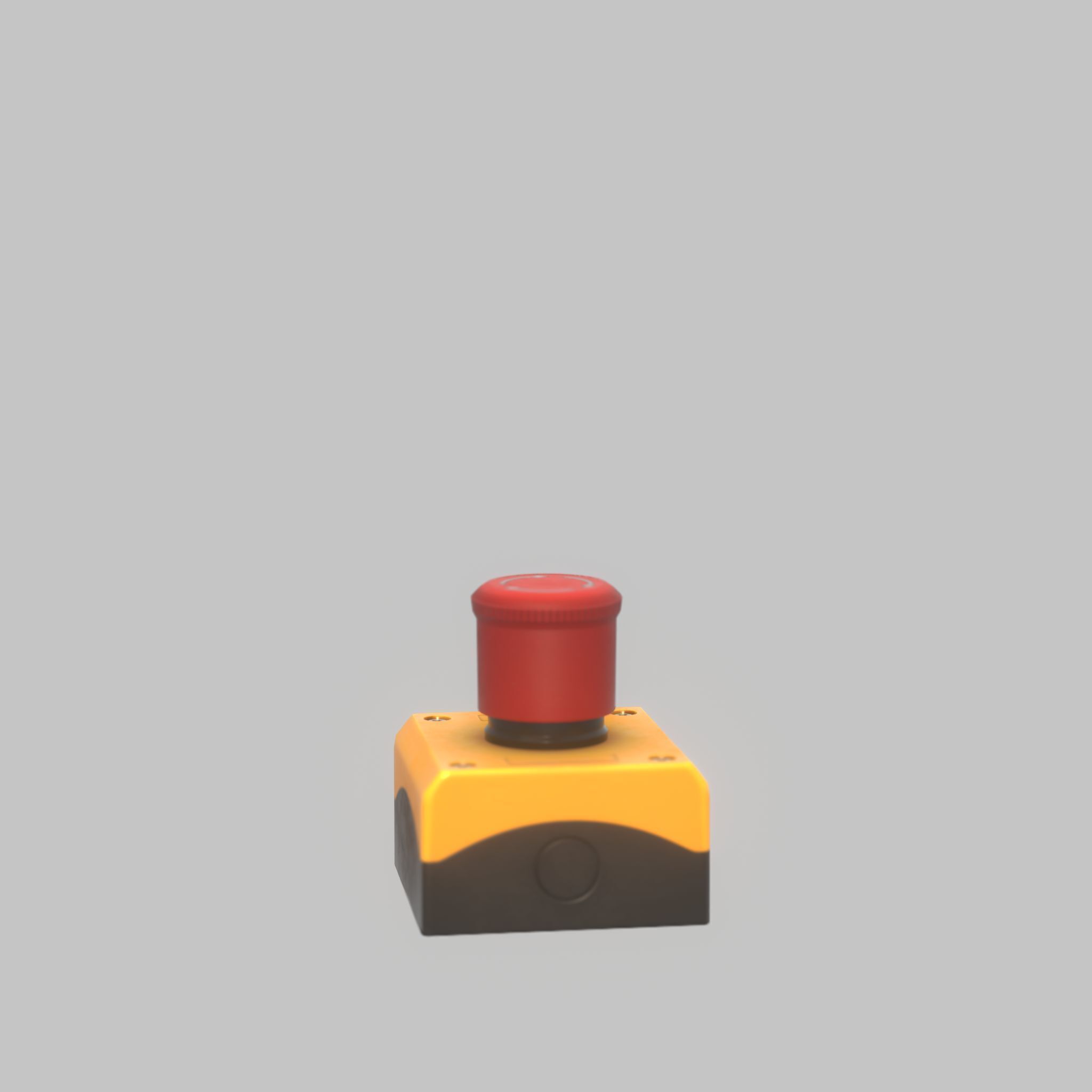 Red push-button emergency stop switch with box Low-poly 3D model_57