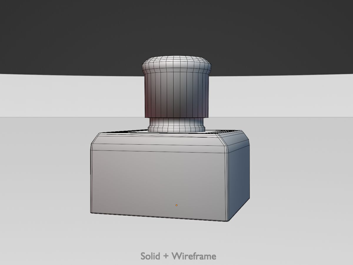 Red push-button emergency stop switch with box Low-poly 3D model_19