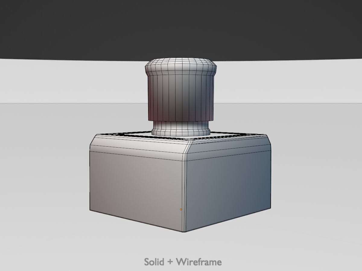 Red push-button emergency stop switch with box Low-poly 3D model_10