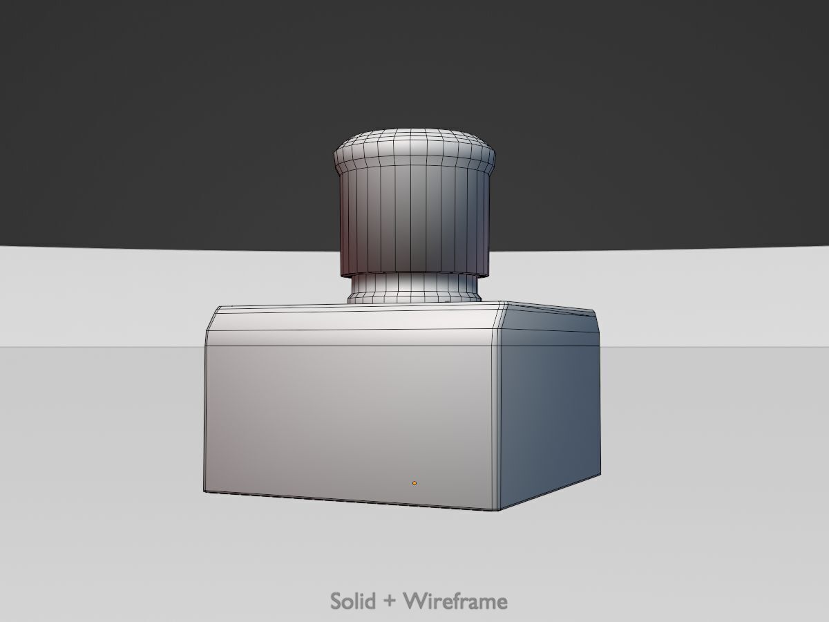 Red push-button emergency stop switch with box Low-poly 3D model_13