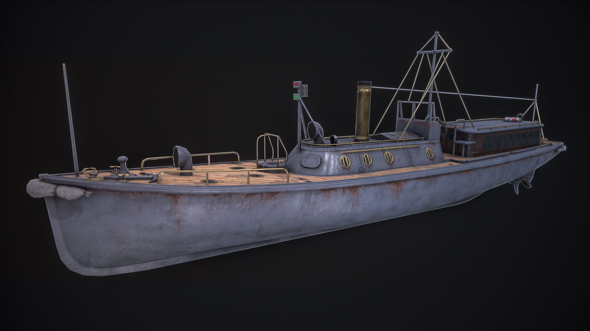17m Motor Pinnace Low-poly 3D model_2