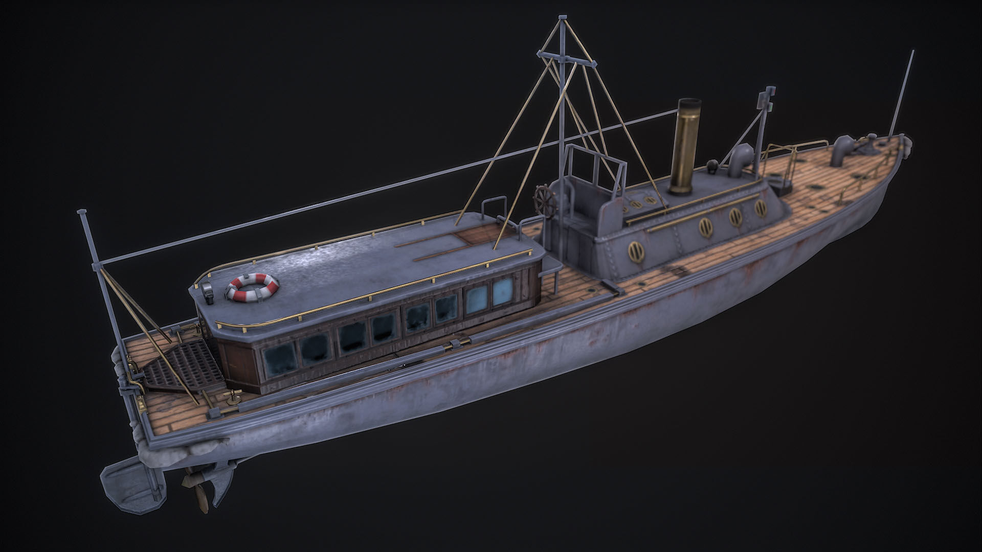 17m Motor Pinnace Low-poly 3D model_1