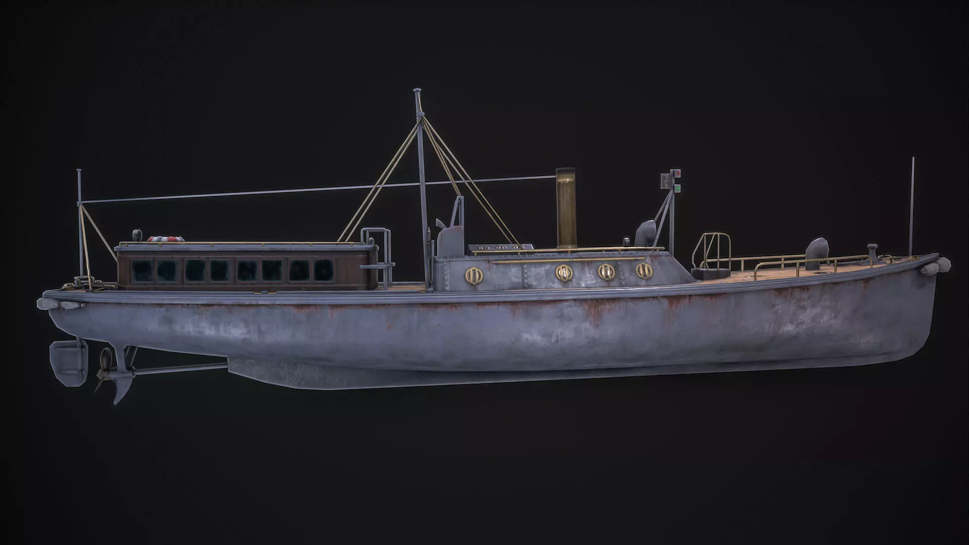 17m Motor Pinnace Low-poly 3D model_0